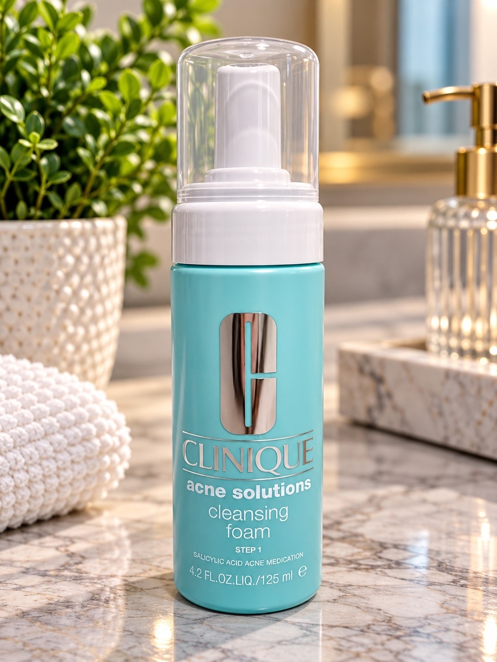 NEW Clinique Acne Solutions Cleansing Foam (4.2 Fl Oz / 125 mL) Full Size